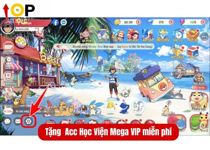 Tặng Acc Học Viện Mega VIP miễn phí